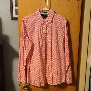 Pink Geometric Button Down Shirt